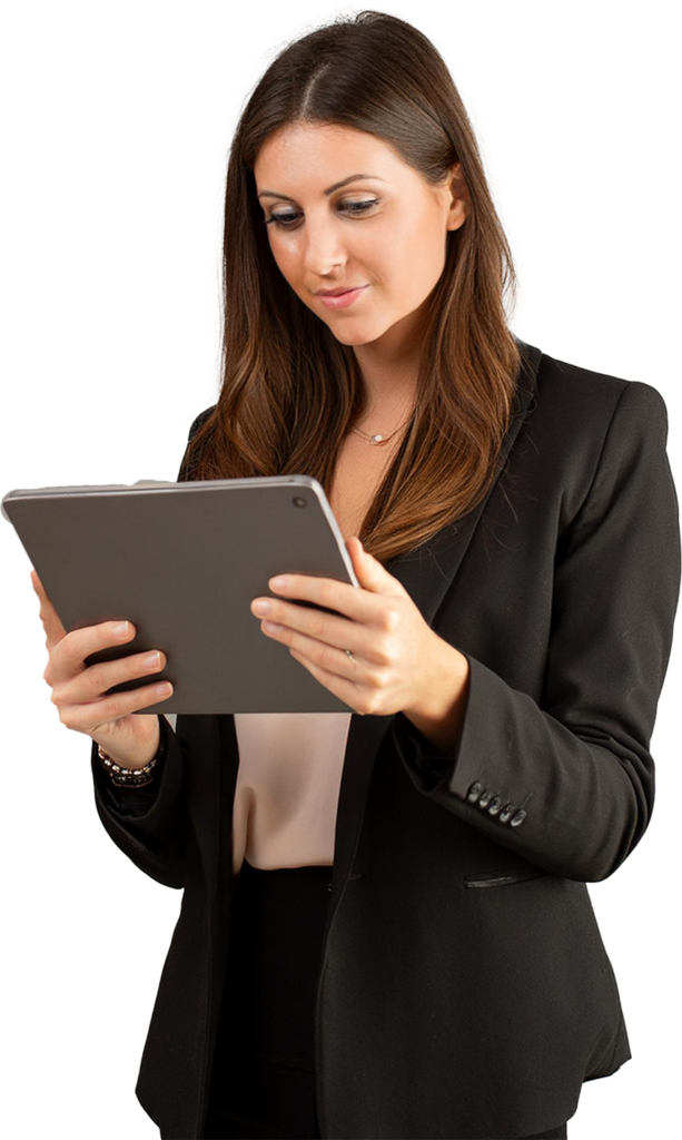 Woman looking at Ipad for SBA Small Business Loans